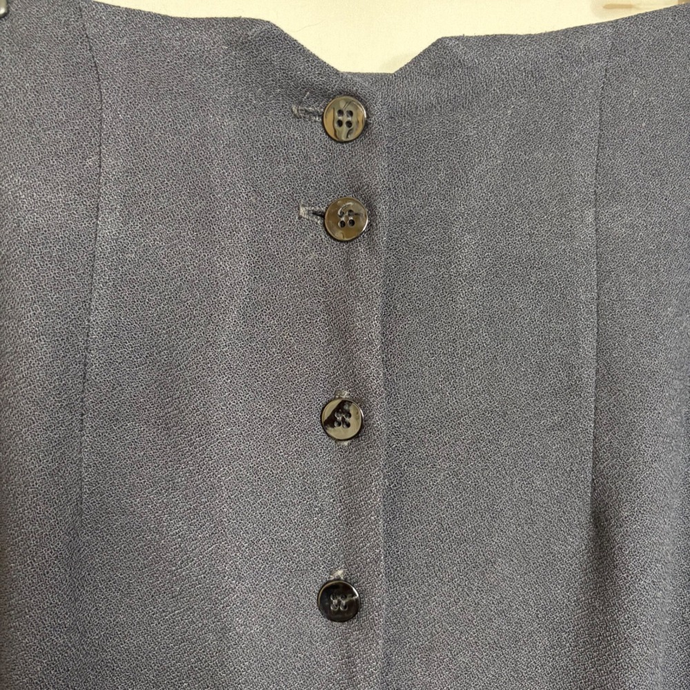 Vintage 90s Express Maxi Skirt M Navy High Waist Button Front Minimalist USA - Picture 6 of 7